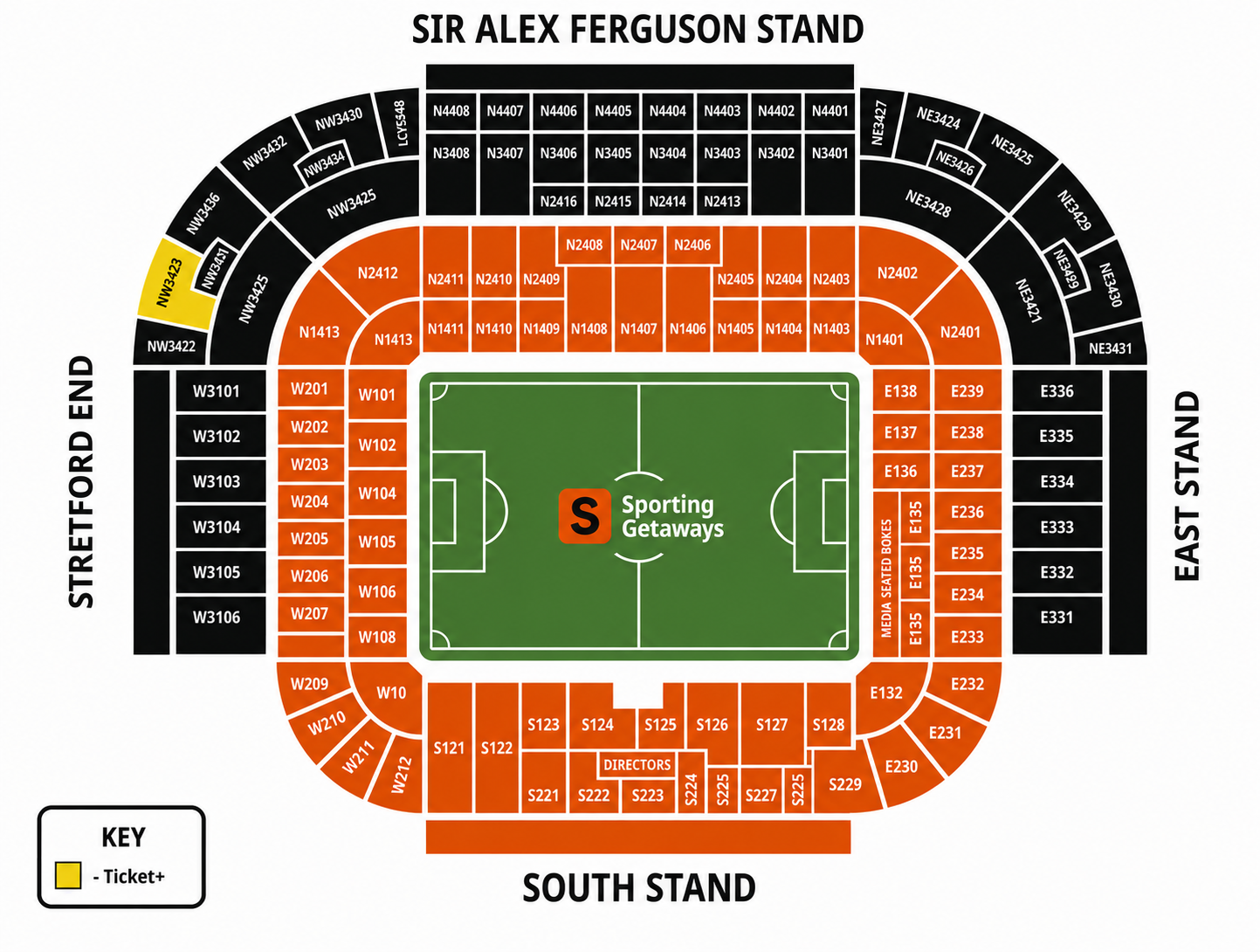 Stretford End (Padded Seat) - Manchester United vs Bournemouth